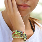 Gemstone wrap bracelet, Boho beaded bracelet with jade and hematite, Handmade jewelry, Bohemian jewelry for women, Gift for her