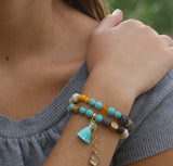 Beaded Jasper and Jade Bracelets Set