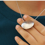 Sterling Silver Pendant Necklace: Engraved Boho Jewelry