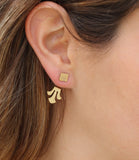 Gold Earrings,Ear Jackets,Handmade Earrings,Statement Earrings,14 Karat Gold Earrings,Unique Earrings,Post Earrings,Stud Earrings