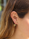 Gold Earrings,Ear Jackets,Handmade Earrings,Statement Earrings,14 Karat Gold Earrings,Unique Earrings,Post Earrings,Stud Earrings