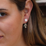 Ear Jacket / Silver Jacket Earrings / Geometric Earrings / Double Sided Earring / Front Back Earrings / Silver Ear Jacket / Geometric Studs