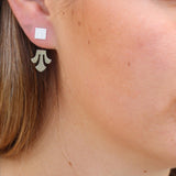 Ear Jacket / Silver Jacket Earrings / Geometric Earrings / Double Sided Earring / Front Back Earrings / Silver Ear Jacket / Geometric Studs
