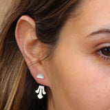 Handmade 925 Silver Minimalist Geometric Stud Earrings for Women