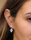 Handmade 925 Silver Minimalist Geometric Stud Earrings