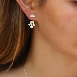 Handmade 925 Silver Minimalist Geometric Stud Earrings for Women