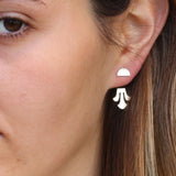 Handmade 925 Silver Minimalist Geometric Stud Earrings for Women