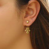 Jacket Earrings for Women,Cute Earrings for Women,Lotus Earrings,Handmade Jewelry,Fashion Earrings,Fine Jewelry,14k Stud Earrings