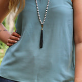 Gem Jewelry for Women,Mala Necklace for Women,Gemstone Necklace,Statement Necklace,Agate Necklace,Black Tassel Necklace,Agate Necklace