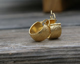 Gold Plated Hoop Earrings: Handmade Floral Bohemian Statement Earrings