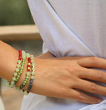 Gemstone wrap bracelet, Boho beaded bracelet with jade and hematite, Handmade jewelry, Bohemian jewelry for women, Gift for her