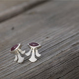 Sterling Silver Stud Earrings,Gypsy Earrings,Studs Earrings,925 Earrings for Women,Girls Jewelry,Ruby Stud Earrings,Boho Earrings