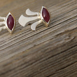 Sterling Silver Stud Earrings,Gypsy Earrings,Studs Earrings,925 Earrings for Women,Girls Jewelry,Ruby Stud Earrings,Boho Earrings