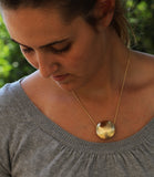 Gold Round Pendant Necklace