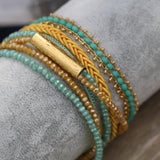 Bracelets for Women, Wrap Bracelet, Boho Bracelet, Beaded Bracelet, Turquoise Bracelet, Gold Bracelet, Bohemian Jewelry, Layered Bracelet