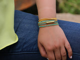 Wrap Beaded Gold Turquoise Bracelet