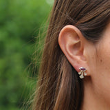 Sterling Silver Stud Earrings,Gypsy Earrings,Studs Earrings,925 Earrings for Women,Girls Jewelry,Ruby Stud Earrings,Boho Earrings