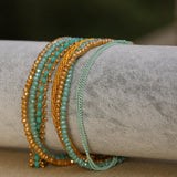 Bracelets for Women, Wrap Bracelet, Boho Bracelet, Beaded Bracelet, Turquoise Bracelet, Gold Bracelet, Bohemian Jewelry, Layered Bracelet