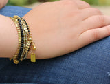 Gold Beaded Wrap Bracelets Set
