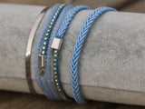 Blue Wrap Silver Bracelet