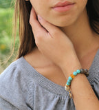 Beaded Jade & Howlite Heart Bracelet