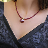 Bohemian Jewelry,Jewelry Women,Ruby Birthstone Necklace,Ruby Pendant Necklace,July Birthstone Necklace,Red Necklace,Red Pendant Necklace