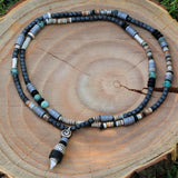 Jewelry for Men,Long Pendant Necklace,Mens Jewelry,Long Bead Necklace,Turquoise Jewelry for Men,Pendant Necklace,Mens Necklace
