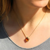 Birthstone Necklace,Stone Necklace,Gold Pendant Necklace,Gold Necklaces for Women,Birthday Gifts for Women,Citrine Pendant Necklace