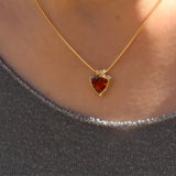 Birthstone Necklace,Stone Necklace,Gold Pendant Necklace,Gold Necklaces for Women,Birthday Gifts for Women,Citrine Pendant Necklace
