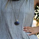 Statement Necklace for Women,Long Gold Necklace,Pendant Necklace,Necklace for Women,Statement Jewelry,Labradorite Pendant Necklace
