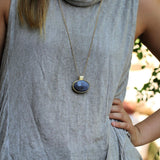 Statement Necklace for Women,Long Gold Necklace,Pendant Necklace,Necklace for Women,Statement Jewelry,Labradorite Pendant Necklace