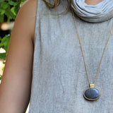 Statement Necklace for Women,Long Gold Necklace,Pendant Necklace,Necklace for Women,Statement Jewelry,Labradorite Pendant Necklace