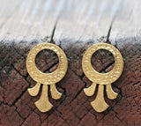 Handmade 14k Gold Hammered Lotus Earrings