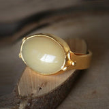 Fashionable 14k Citrine Ring - Vintage Style Jewelry, Hand Made Oval Citrine Solitaire Gold Birthstone Ring, Citrine Jewelry