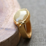 Fashionable 14k Citrine Ring - Vintage Style Jewelry, Hand Made Oval Citrine Solitaire Gold Birthstone Ring, Citrine Jewelry
