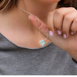Aqua Chalcedony Trillion cut Pendant Necklace