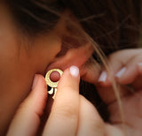 Handmade 14k Gold Hammered Lotus Earrings