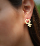 Handmade 14k Gold Hammered Lotus Earrings