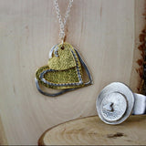 Gifts for Mom, Heart Pendant Necklace for Women, Two Tone Necklace ,Heart Jewelry Set ,Handmade Valentines Day Gift