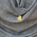 Gifts for Mom, Heart Pendant Necklace for Women, Two Tone Necklace ,Heart Jewelry Set ,Handmade Valentines Day Gift