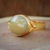 Fashionable 14k Citrine Ring - Vintage Style Jewelry, Hand Made Oval Citrine Solitaire Gold Birthstone Ring, Citrine Jewelry