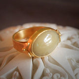 Fashionable 14k Citrine Ring - Vintage Style Jewelry, Hand Made Oval Citrine Solitaire Gold Birthstone Ring, Citrine Jewelry