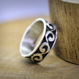 Sterling silver band ring, Unique boho wave ring, Handmade jewelry, Gift for her, Gift for him, Mens ring, Boyfriend gift