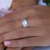 Unique Rings for Women,Band Rings,Silver Rings,Rings Sterling Silver,Diamond Band Rings for Women,Silver Wedding Ring,Vintage Rings