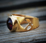 Tourmaline Lotus Ring
