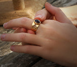 Tourmaline Lotus Ring