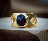 Tourmaline Lotus Ring