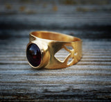 Tourmaline Lotus Ring