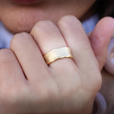 Thick Gold Ring,Unique Rings for Women,Womens Rings,Wide Rings,Gold Wedding Ring,Wave Ring,Engagement Ring,Handmade Jewelry
