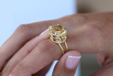 Statement Ring,Citrine Rings for Women,Gemstone Ring,November Birthstone Ring,Gold Ring,Oval Ring,Custom Rings,Handmade Jewelry